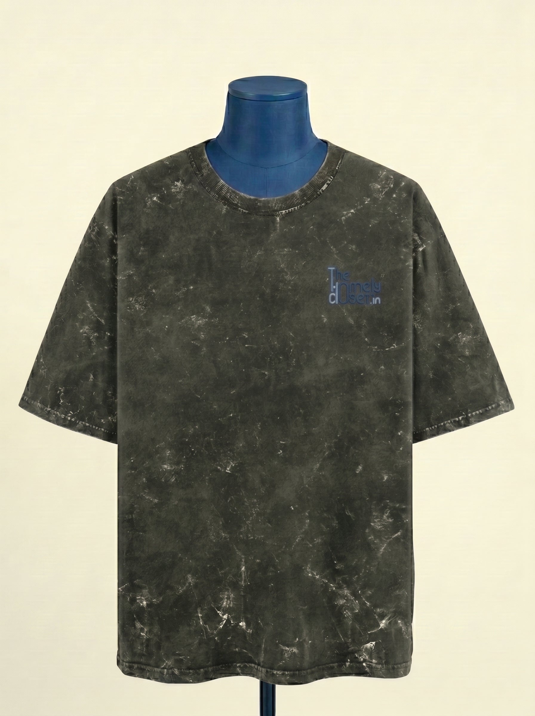 Acid Washed Oversized Tee - Olive Green