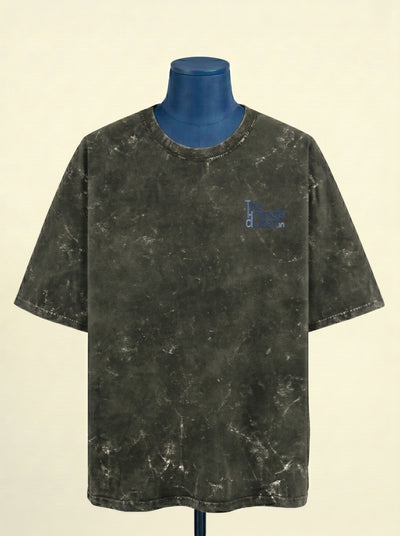 Acid Washed Oversized Tee - Olive Green