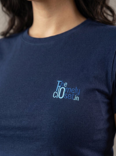 Navy Blue Crop Top