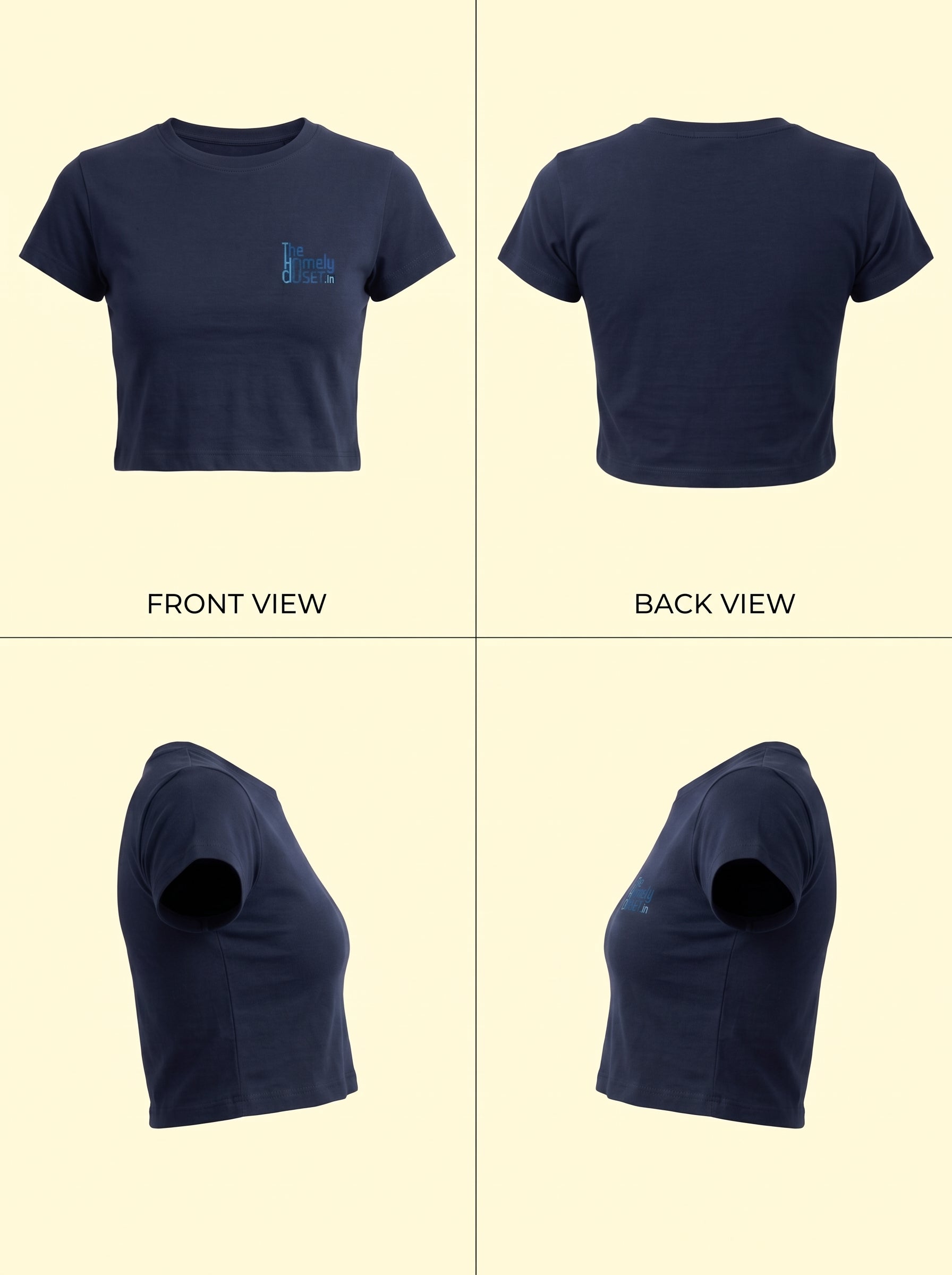 Navy Blue Crop Top