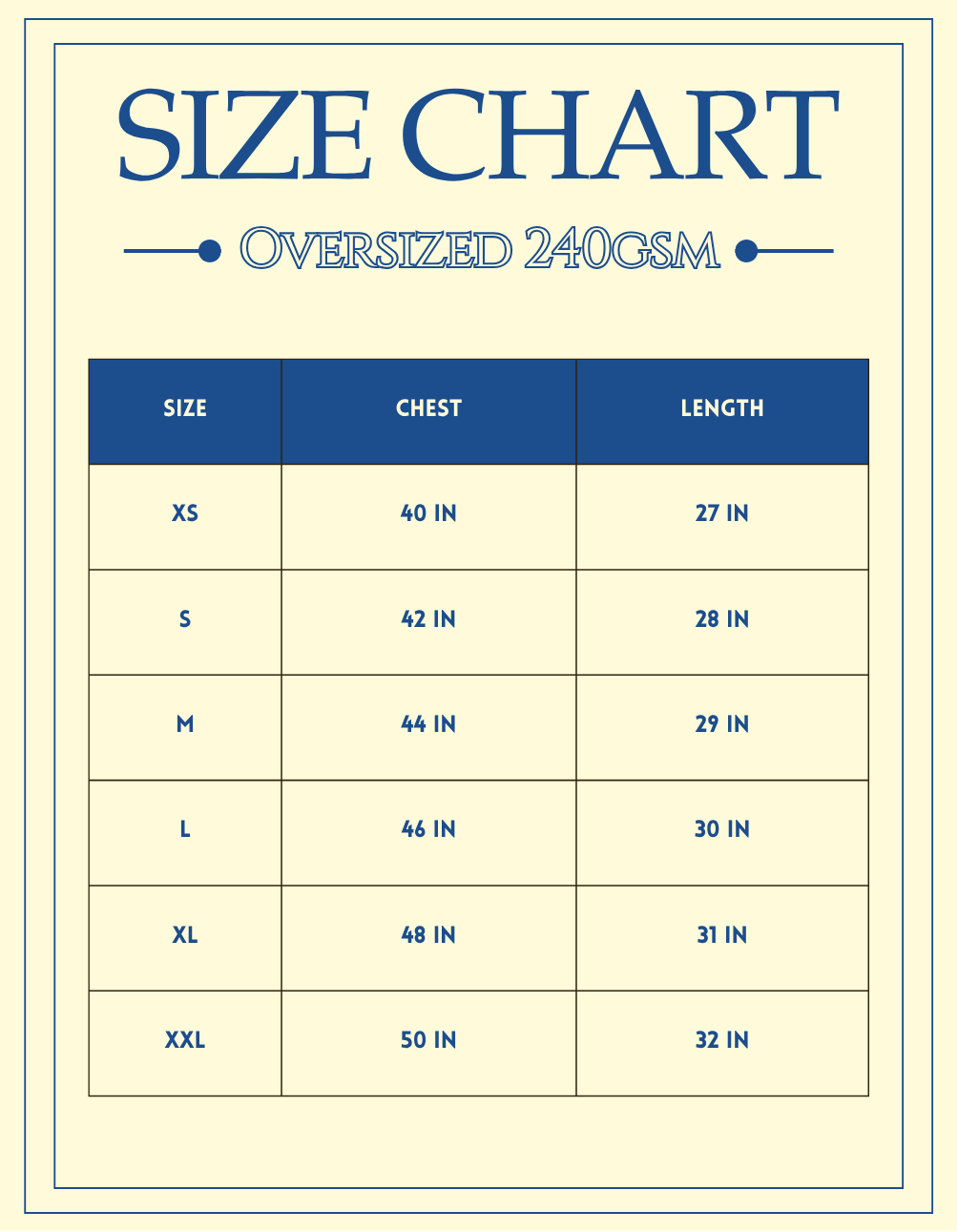 Fantasy Navy Blue Oversized 240gsm