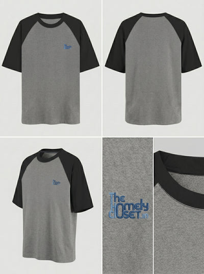 Oversized Raglan - Black Charcoal Melange