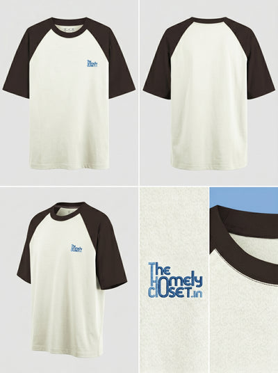 Oversized Raglan - Brown & Off White