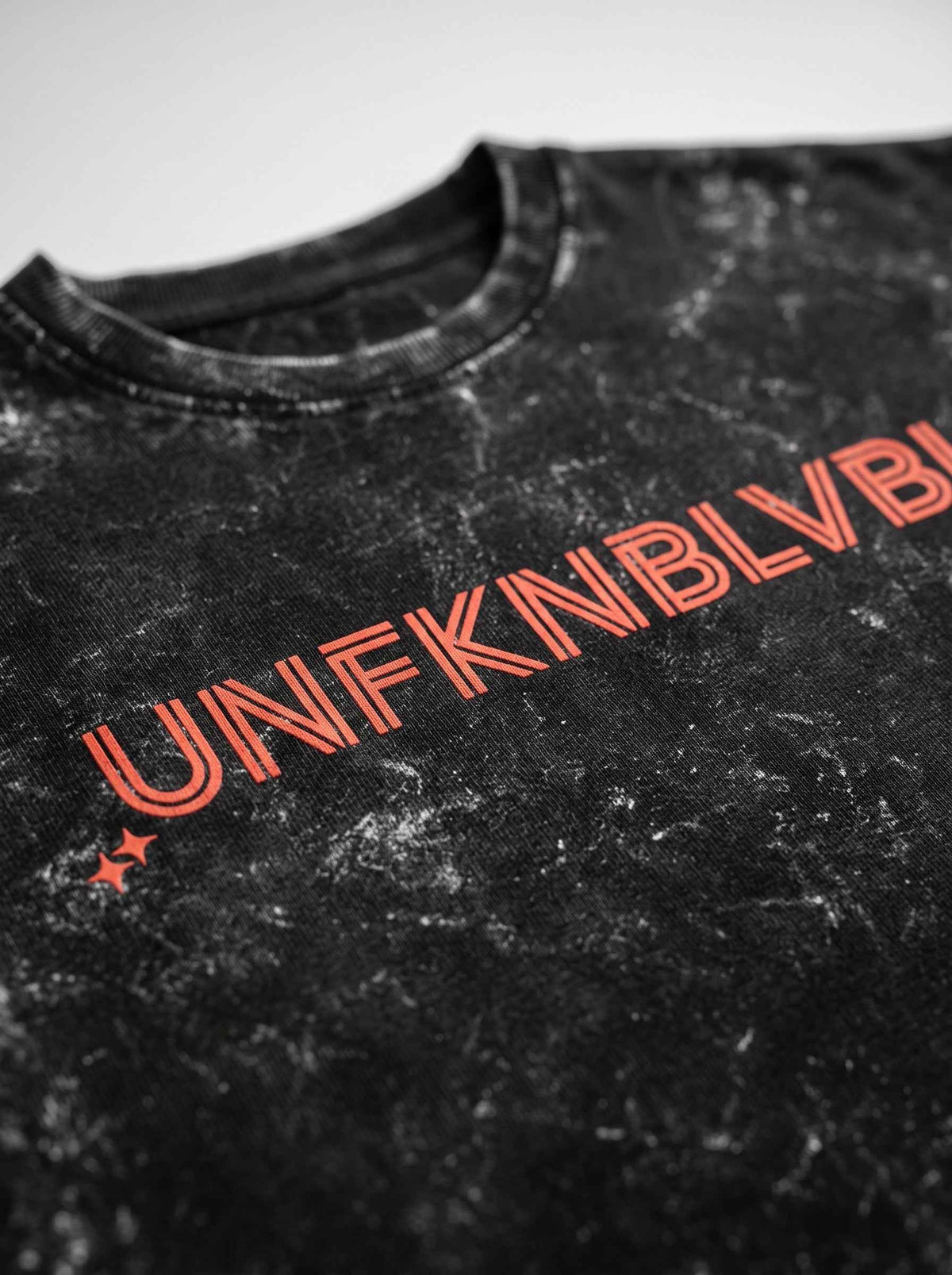 UNFKNBLVBL - Black Acid Wash Tee (240gsm)