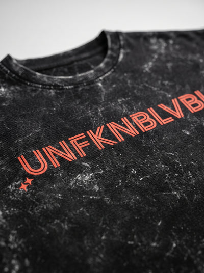 UNFKNBLVBL - Black Acid Wash Tee (240gsm)