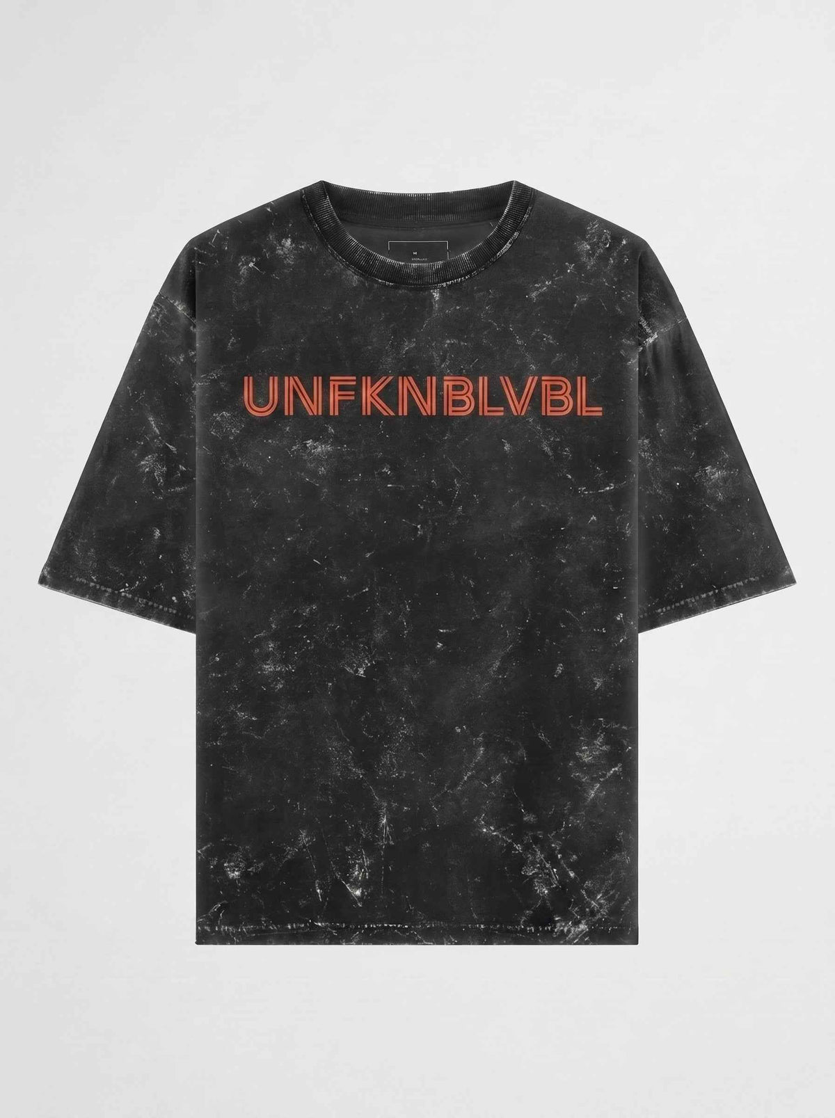UNFKNBLVBL - Black Acid Wash Tee (240gsm)