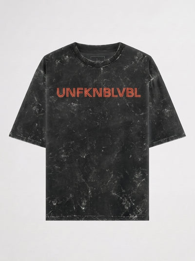 UNFKNBLVBL - Black Acid Wash Tee (240gsm)