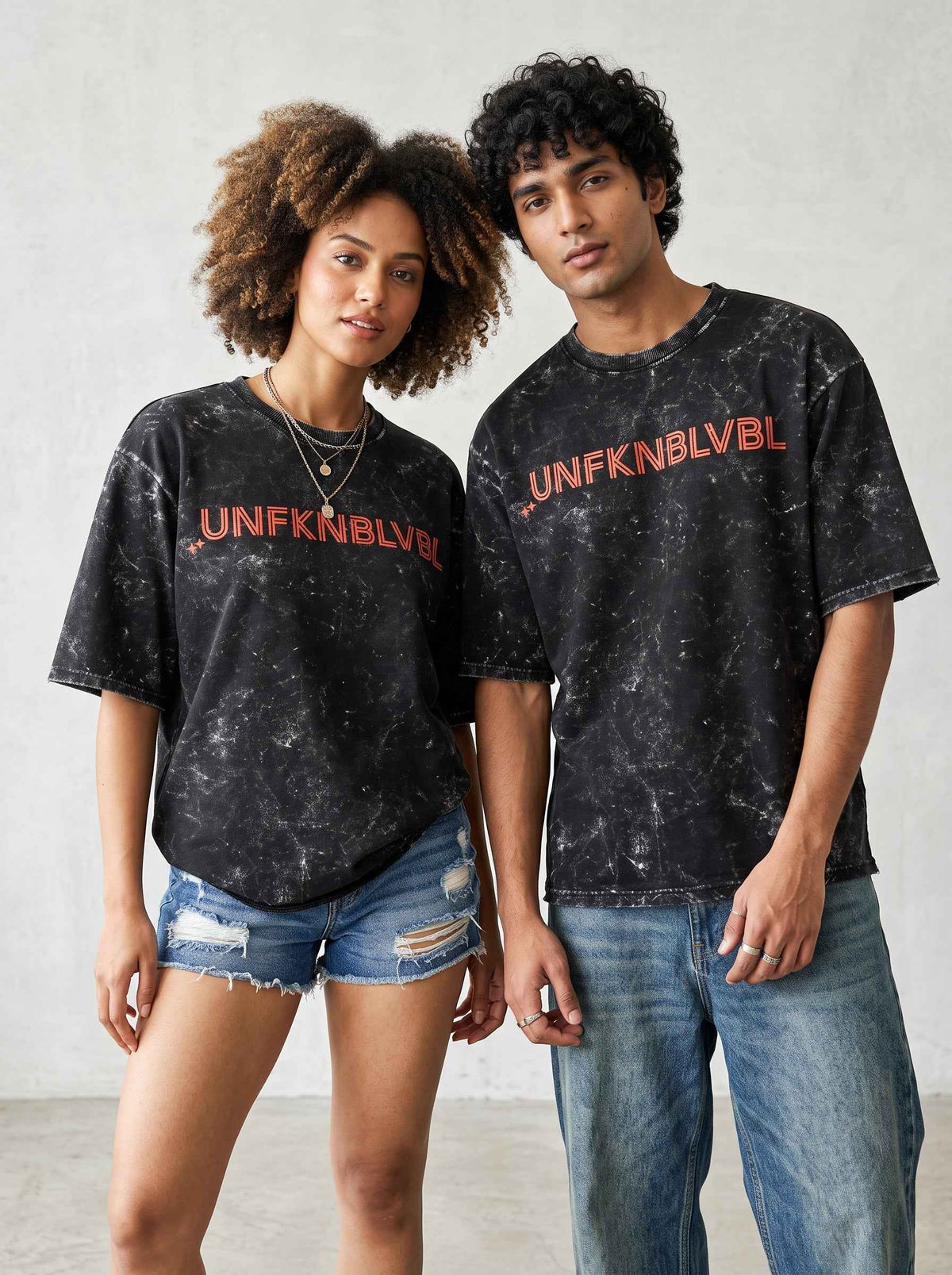 UNFKNBLVBL - Black Acid Wash Tee (240gsm)