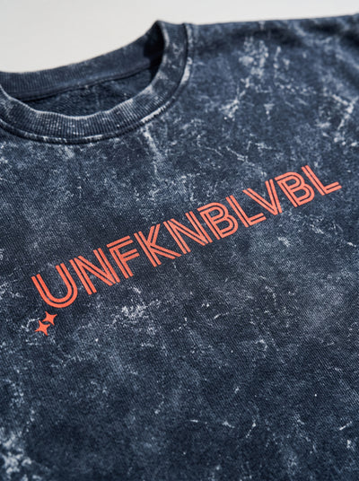 UNFKNBLVBL - Navy Blue Acid Wash Tee (240gsm)