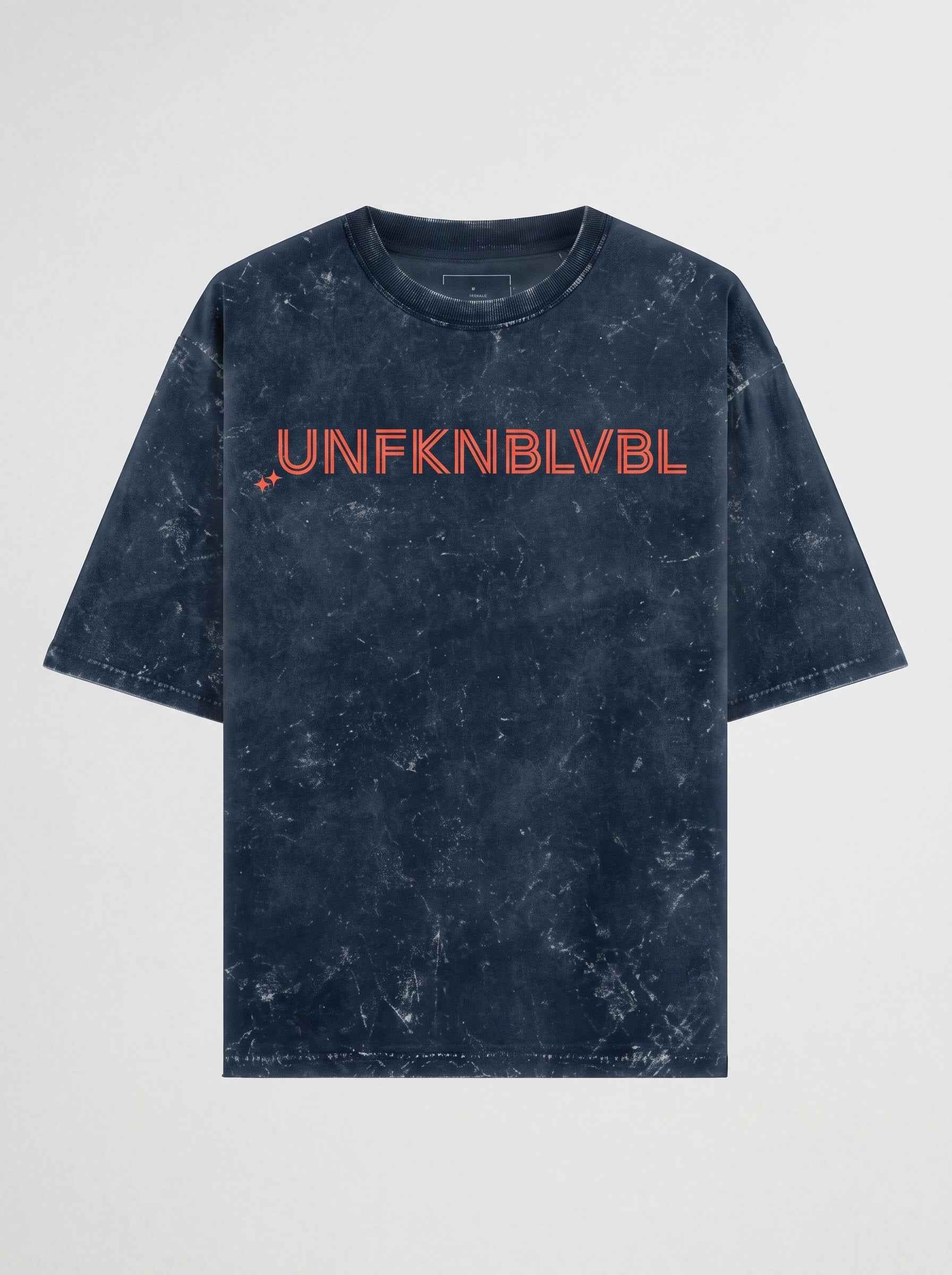 UNFKNBLVBL - Navy Blue Acid Wash Tee (240gsm)