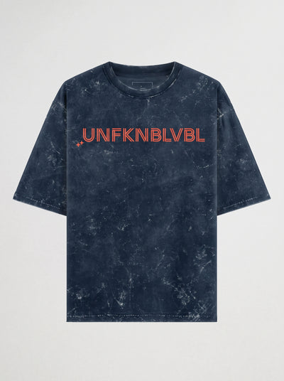 UNFKNBLVBL - Navy Blue Acid Wash Tee (240gsm)