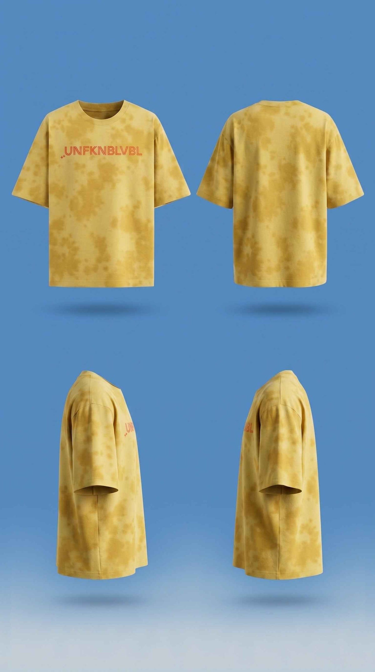 UNFKNBLVBL - Yellow Tie Dye Tee (260gsm)