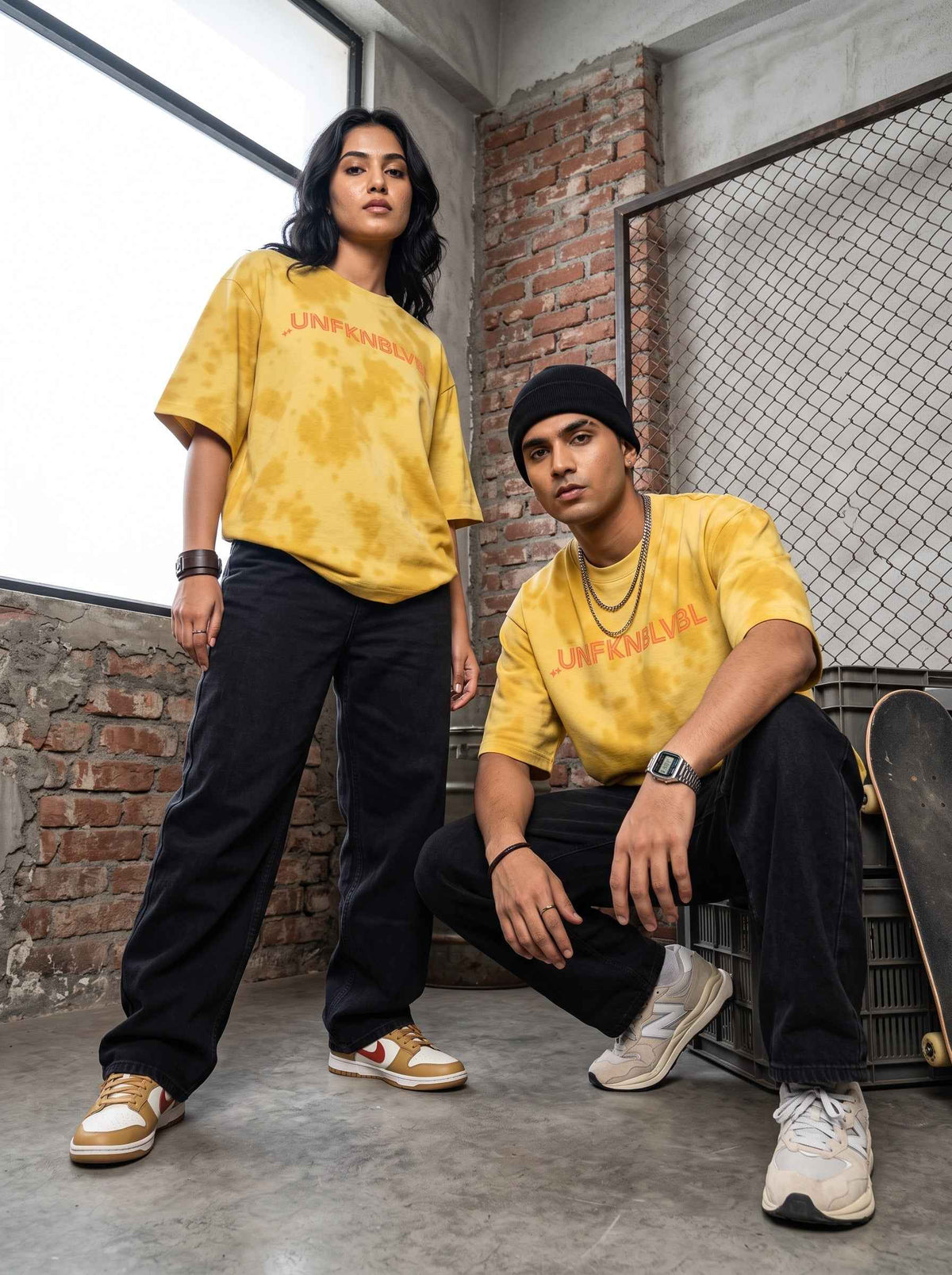 UNFKNBLVBL - Yellow Tie Dye Tee (260gsm)