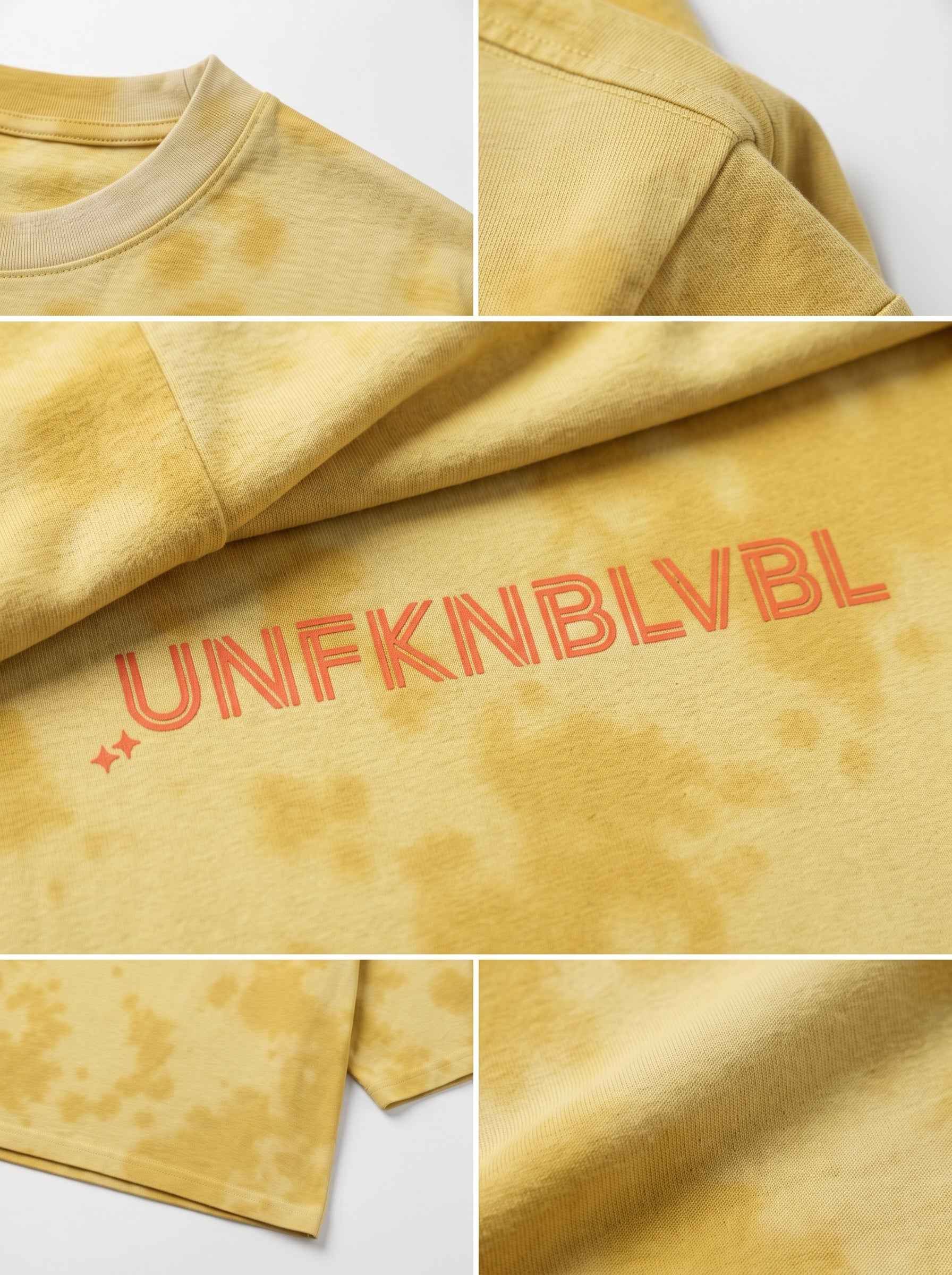 UNFKNBLVBL - Yellow Tie Dye Tee (260gsm)