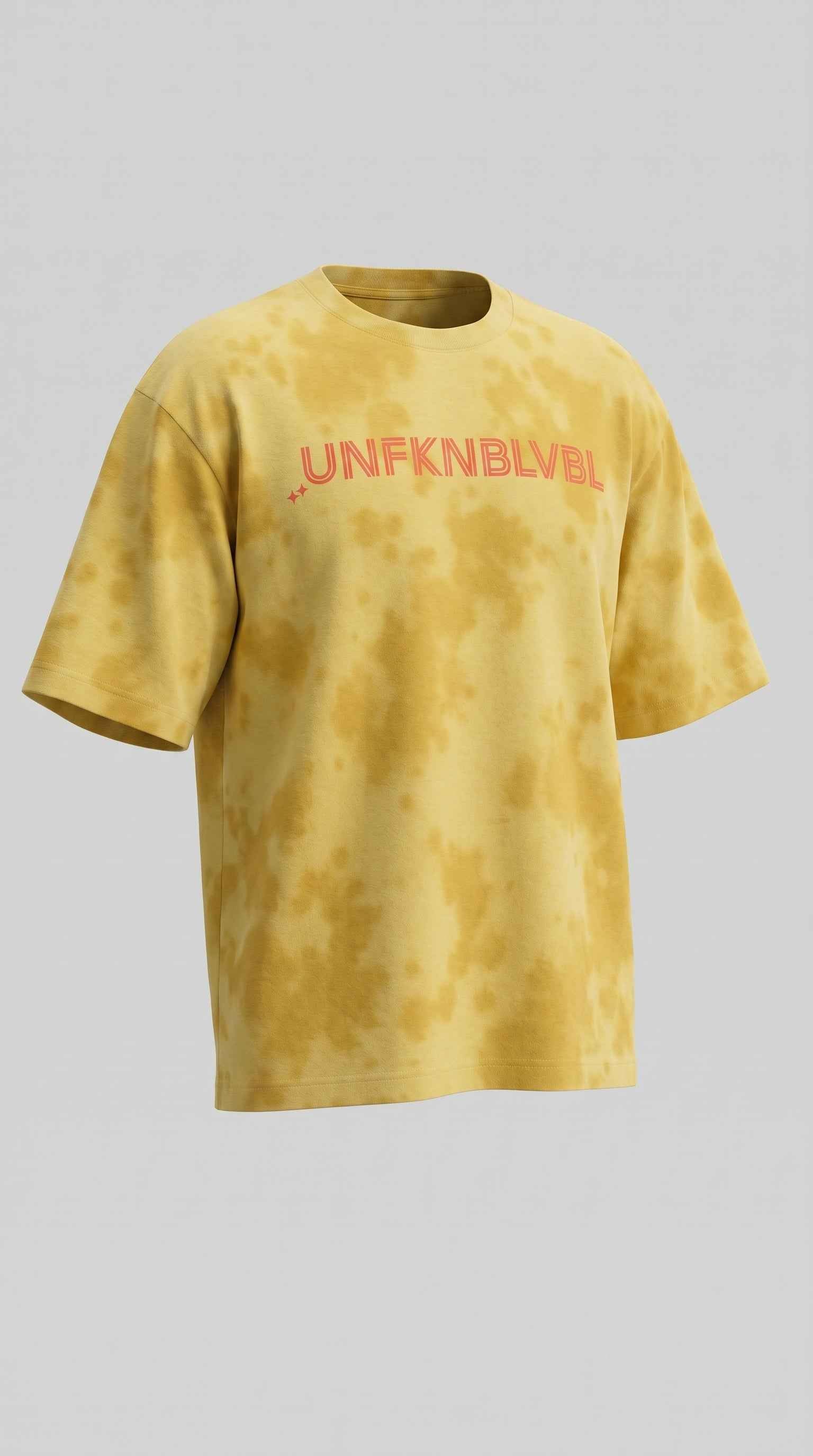 UNFKNBLVBL - Yellow Tie Dye Tee (260gsm)
