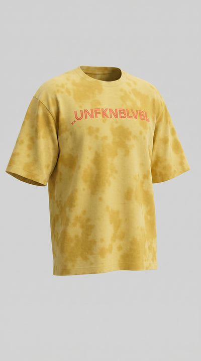 UNFKNBLVBL - Yellow Tie Dye Tee (260gsm)