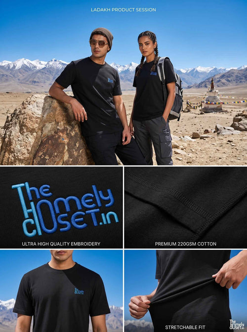 THE FLEX SERIES - Black Stretch T-Shirt (220gsm)