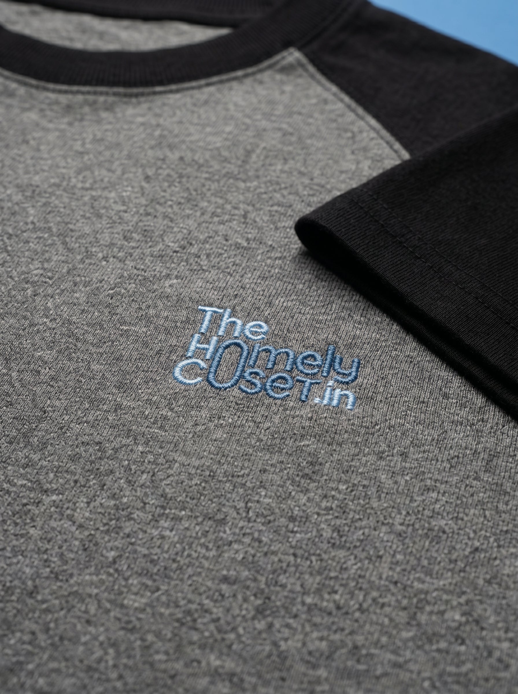 Oversized Raglan - Black Charcoal Melange
