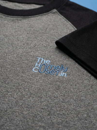 Oversized Raglan - Black Charcoal Melange